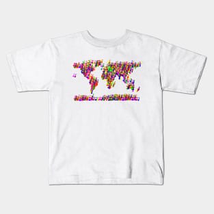 World Map Music Notes Kids T-Shirt